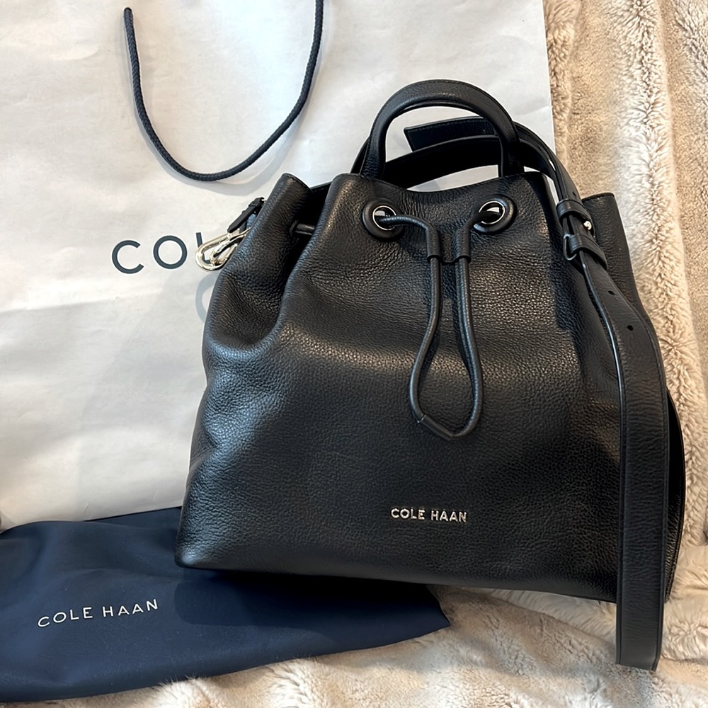 Cole Haan Grand Series Leather Bucket Bag